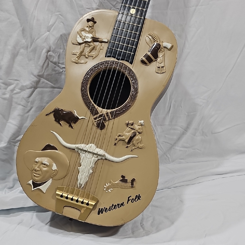 Emenee Gene Autry Western Folk 1960's Plastic Toy Guitar
